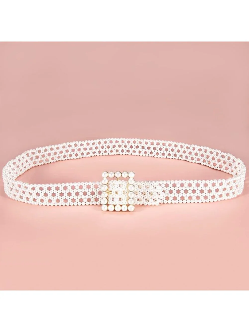 Elegant Pearl Waist Chain Belt for Bridal Dress | Plus Size Ivory Beige Silver